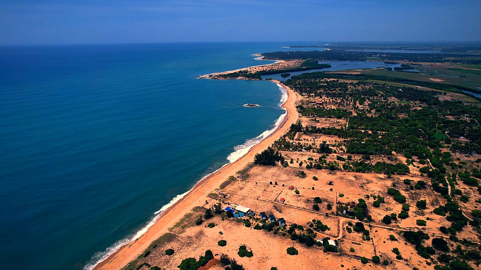 Aerial of the Arugam Bay beach