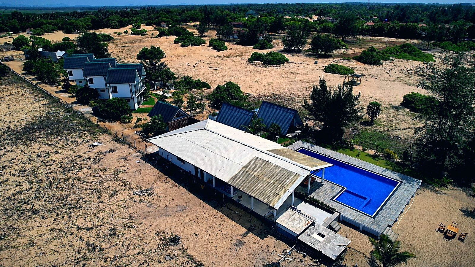 Pini Villa and the beach from above