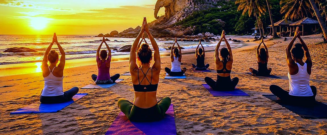Sunrise yoga, Arugam Bay