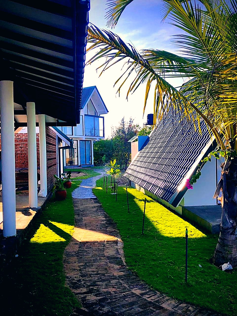 A-frame family villa exterior